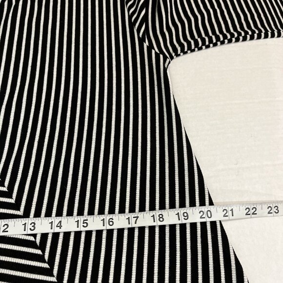 Anthropologie Puella Miter Dress Women S Black White Striped Ribbed Knit Stretch - Picture 6 of 9